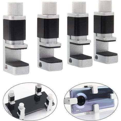 Clip en Métal Réglable Pince de Fixation D'écran Réglable Lot de 4Pince pour Écran de Smartphone,Kit de Réparation Téléphone 89 (1/4)