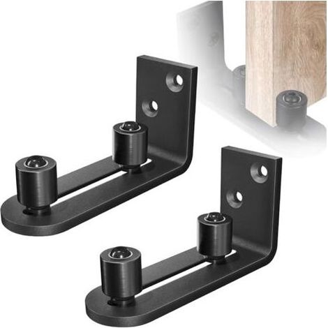 CCYKXAA 2 pièces Rail de roulement Guide au sol Porte coulissante : 8 en 1 Système de porte coulissante Guide au sol Guide de porte coulissante Guide au sol Mur Parfait (1/5)