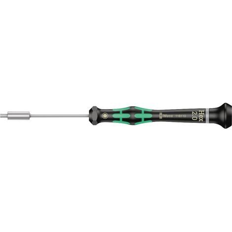 2069 Tournevis électronicien à douille, 2.0 mm x 60 mm, Noir/vert (1/2)