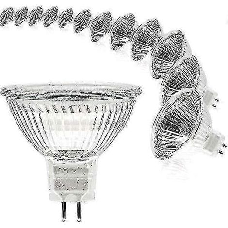 12-pack MR16 Halogen Bulbs 12V 20W GU5.3 Dimmable 2700K Warm White Light [ZHE] (1/4)