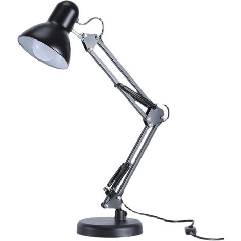 Protezione degli occhi per il lavoro, lettura a LED, manicure, braccio lungo, base per lampada da tavolo pieghevole in ferro battuto + clip + lampada con lampadina a LED tricolore da 5 W, clip per uff
