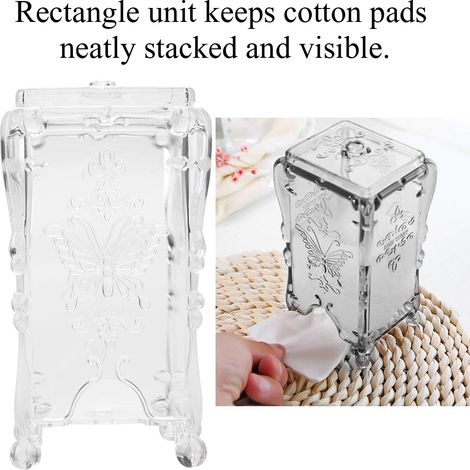 Boîte de Rangement Transparente pour Disques Démaquillants et Outils de Manucure (1/5)
