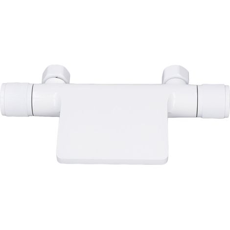 Robinet de baignoire mural en acier inoxydable, robinet cascade pour lavabo et WC, filetage mâle et femelle G1/2 blanc (1/5)