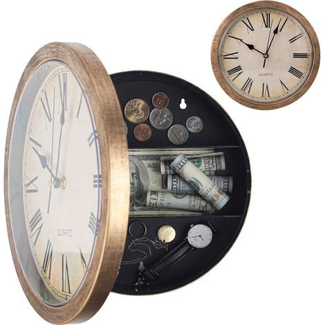 Coffre-fort caché, horloge (marron) dissimulant des objets de valeur (1/5)