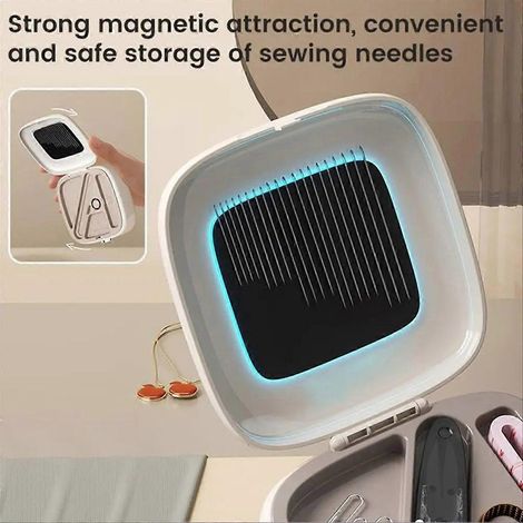 Kit de Couture avec Aiguilles et Fils, Boîte Magnétique à Double Étage pour Aiguilles et Bobines, Coffret de Rangement Pratique pour Travaux de Couture et Bricolage (1/5)