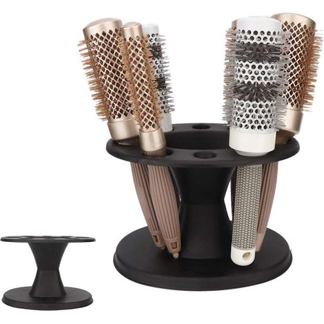 Support Pour Brosse À Cheveux - Support Pour Peigne Rond En Plastique - Organisateur De Styling Capillaire Pour Salle De Bain Et Chambre - 1 Pièce (1/5)