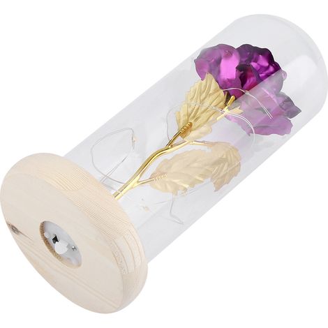 Roses préservées sous cloche en verre, roses rouges, cadeau romantique, piles incluses. (1/5)