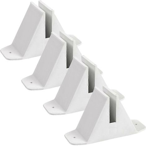 Supports de clôture pour clôtures de jardin extérieures avec trous de fixation résistants, couleur blanche, lot de 8 (1/5)
