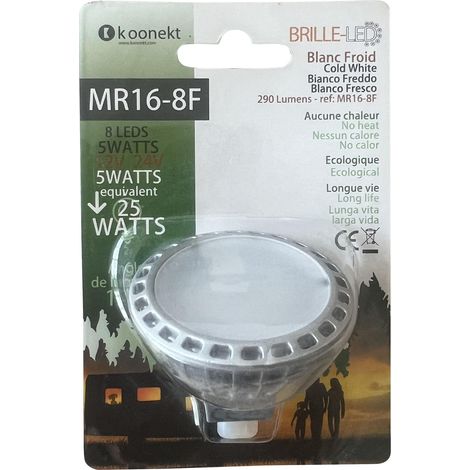 Ampoule LED : MR11 8 LED - Blanc froid