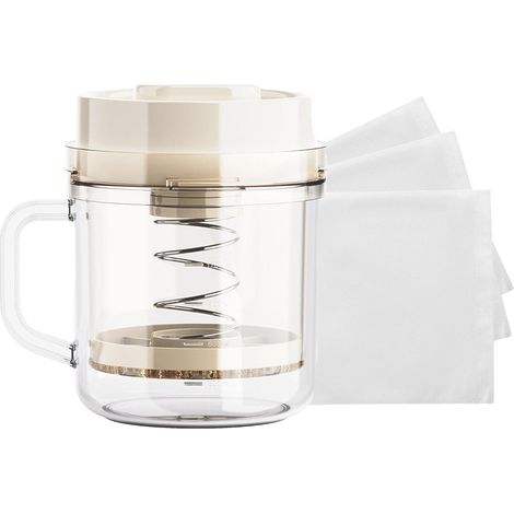 Accesorios para hacer yogur, máquina de queso casero, máquina de yogur cremoso, filtro de queso de yogur, 7.2 x 7.4 x 5.75 pulgadas, filtro de yogur reutilizable para queso cremoso (1/5)