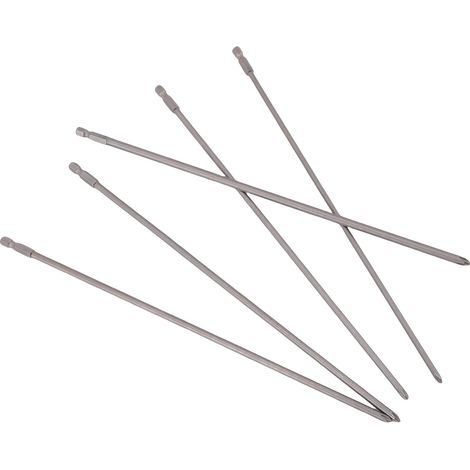 5 Embouts Tournevis Cruciforme PH1 PH2 300mm Queue Hexagonale 1/4" Acier Alliage S2 Qualité Industrielle Pour Perceuse Électrique (1/5)