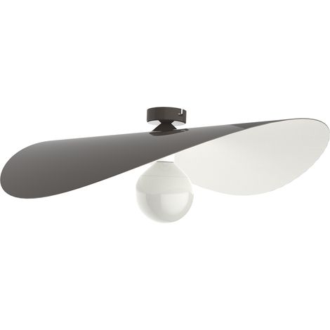 LUMICOM PIUMA Plafoniera, 1X E27, max 42W, metallo, tortora lucido/bianco, D.60cm (1/3)