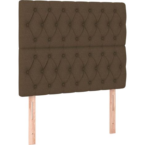 Maison Exclusive - Tête de lit marron foncé 100 x 7 x 118/128 cm en tissu (1/5)
