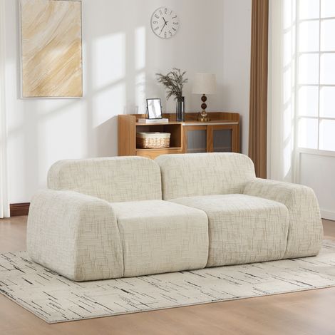 Modulares Samtsofa mit geripptem Veloursstoff und hochelastischem 30D-Schaum, rutschfester Unterseite, leicht zu bewegen – ideal für Wohnzimmer, Aufenthaltsräume und multifunktionale Bereiche – Farbe: