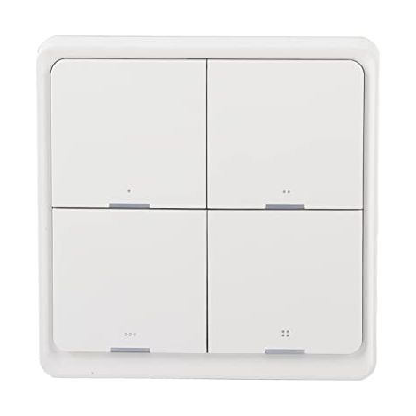 Commutateur Mural Intelligent sans Fil 4 Voies avec Panneau Adhésif, Contrôle via Application Téléphone et Connexion Zigbee pour Chambres, Cuisines, Salles de Bains (1/5)