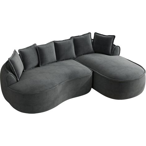 Sofá esquinero modular sin estructura de chenilla gris 252 x 164 x 67 cm (1/5)