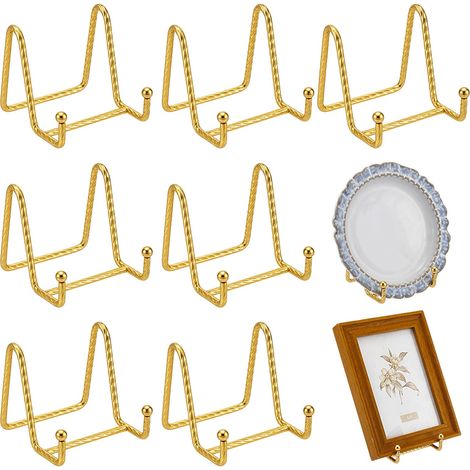 12 Support Photo Doré,Metal Support Assiette pour Assiettes (1/5)