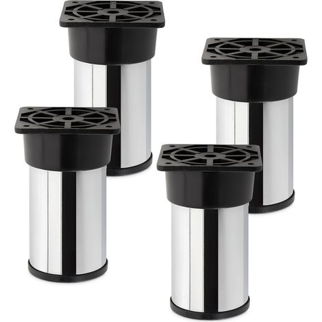4er Set Möbelfüße ALFA Ø 50 mm Höhe 100 mm Chrom poliert (1/2)