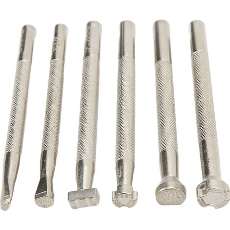 Ensemble de 6 outils d'impression sur cuir, outils d'impression sur cuir en acier inoxydable antirouille, ensemble d'outils en cuir faits à la main (1/5)