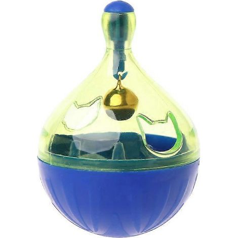 Futterspender-Kauspielzeug für Katzen, Fressnapf mit Anti-Futter-Funktion, Alternative zum Leckerli-Spender, klein blau (98 Zeichen)