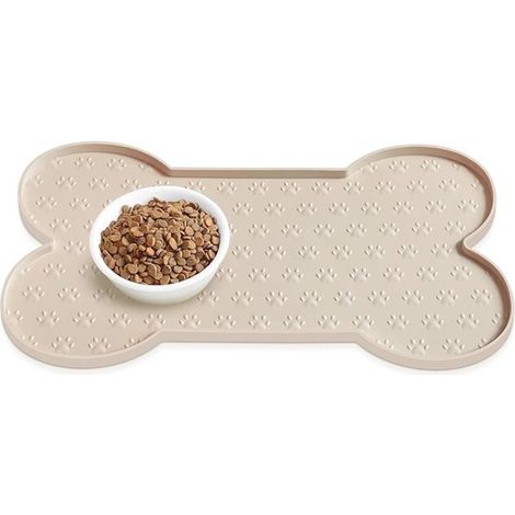 Tappetino in silicone antiscivolo per toilette per cani con bordo rialzato. Tappetino per ciotola per cibo ispessito, tappetino impermeabile per ciotola per cibo per gatti, per piccoli e (1/5)