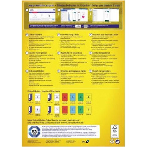 Ordnerrückenetikett ultragrip breit/kurz 61 x 192 mm (B x H) selbstklebend ohne Griffloch weiß 400 Etik./Pack. (1/5)
