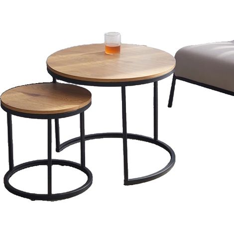 Table basse, design empilable, style gain de place, Chêne clair (1/2)