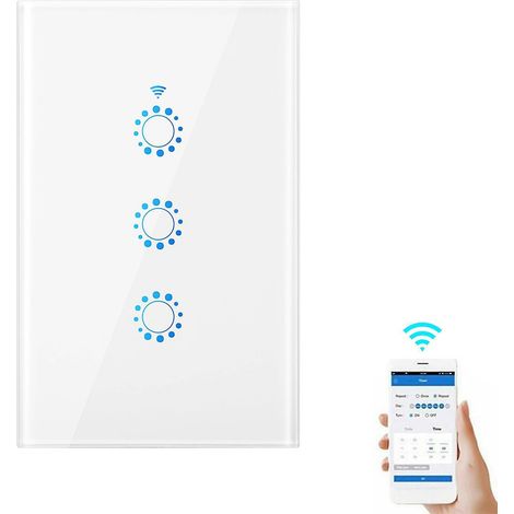 Smart-WLAN-Lichtschalter mit Sprach-, Fernbedienungs- und Touch-Steuerung, kompatibel mit Alexa.