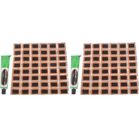 Kit de réparation de pneus (96 pièces) pour vélos, VTT et pneus tubeless + 2 tubes de colle (1/3)