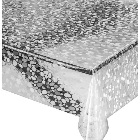 Tovaglia Trasparente Antimacchia Moderna Plastificata Lucida Copritavolo Pvc Dis.F - 140x220 cm