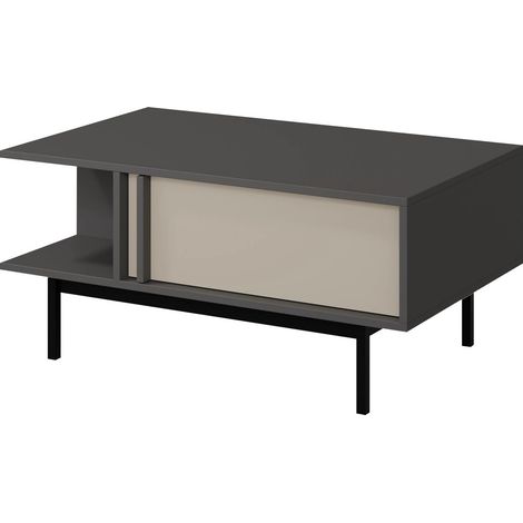 Mesa de centro Levali 111, Beige, 43x60x93cm, Diámetro: 0, Aglomerado laminado, Angular