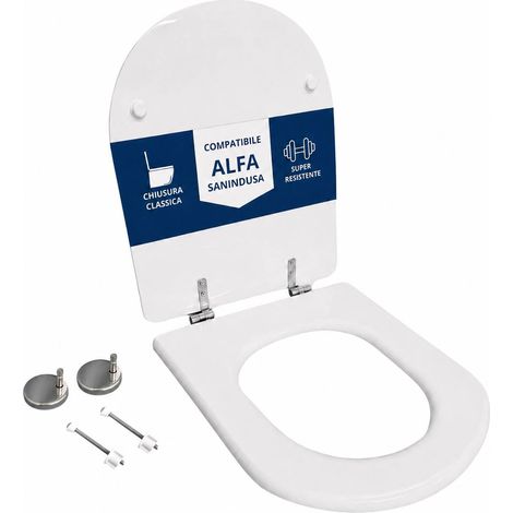 Copriwater Alfa Sanindusa legno rivestito in resina poliestere bianco (1/4)