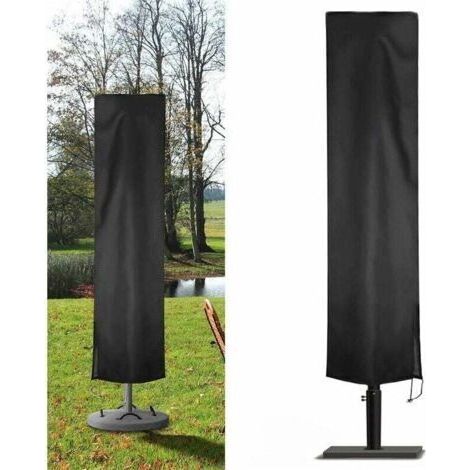 Housse de parasol déporté 240x57x57cm – Tissu Oxford 210D imperméable – Protection anti-UV, poussière, pluie, vent – Couleur noire (1/5)