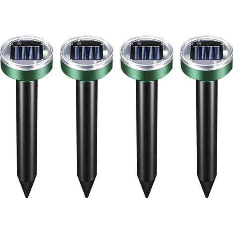 Lot de 4 Repousseurs Solaire Ultrasoniques pour Animaux Ronds Extérieur Intérieur (1/5)