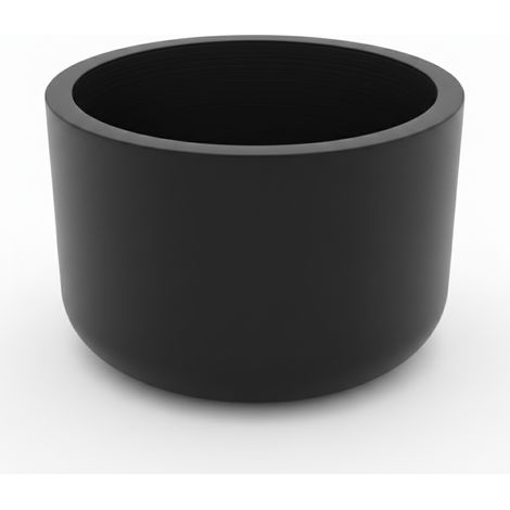 Pot de fleurs rond noir de style minimaliste (1/3)