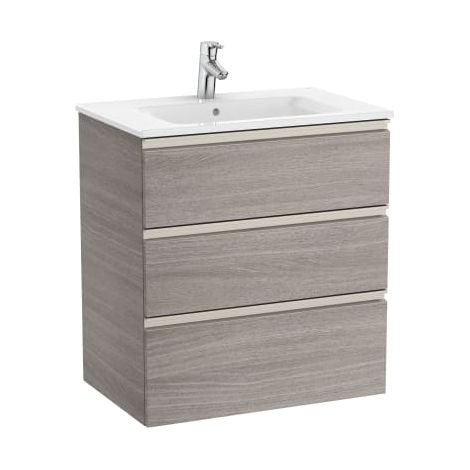 MUEBLE UNIK THE GAP 700X460 LAVABO BLANCO TRES CAJONES ROBLE CITY TEXTURIZADO