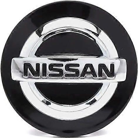 Ensemble de 4 pièces - Enjoliveur central/emblème de roue Nissan - Voiture 60 mm - Noir (1/5)