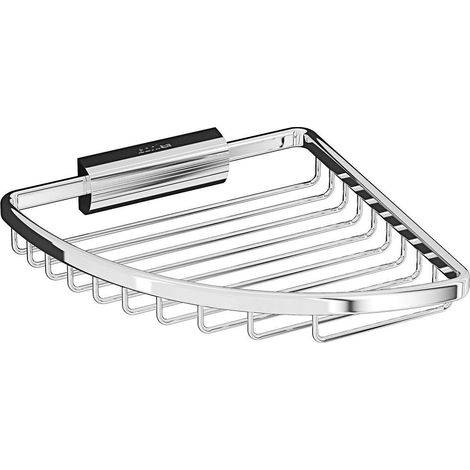 Inda - Ablagekorb L.19 H.4 cm abnehmbarer Winkel Messing verchromt