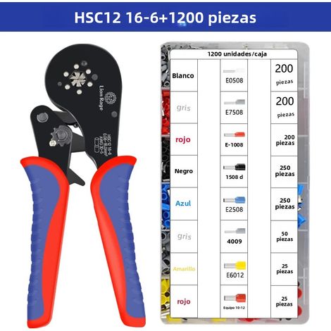 (1200 pièces) Petit kit de fixation électrique de pinces de précision pour bornes tubulaires 0,08-16 mm² 30-5 AWG. (1/5)