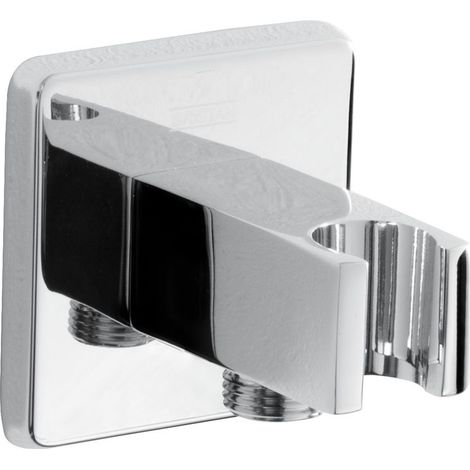 Bristan C WOSQ02 C Contemporary Square Wall Outlet with Handset Holder Bracket Chrome
