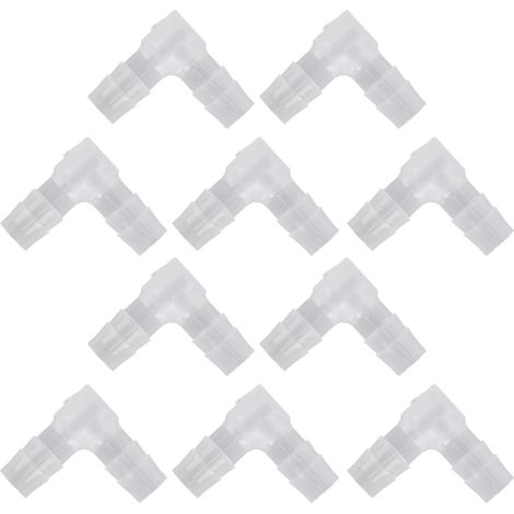 Lot de 10 coudes à 90° en plastique avec raccord cannelé égal, en forme de L, pour tuyau d'aquarium, 8 mm.