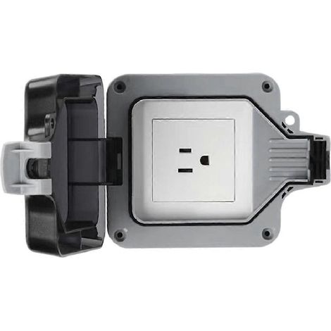 Prise étanche IP66 universelle (prise américaine) pour charge extérieure et industrielle (3 broches). (1/5)