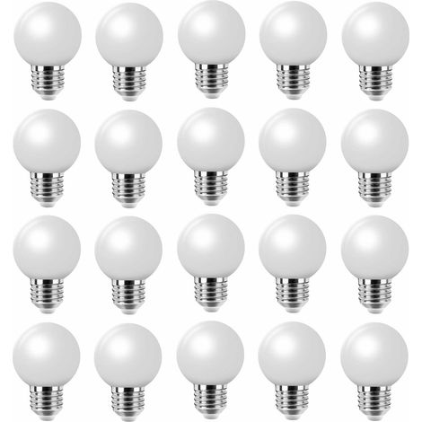 Ampoule Couleur e27 led, Ampoules à vis vintage g45, 3W équivalent à 10W lampe halogènepour, Non dimmable, les Lumières de Noël de la Terrasse (1/5)