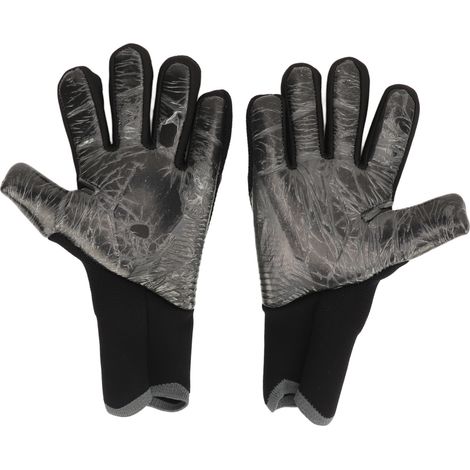 Gants de gardien de but de football noirs en latex antidérapant et ventilé, avec protection supplémentaire des doigts, numéro 7. (1/5)