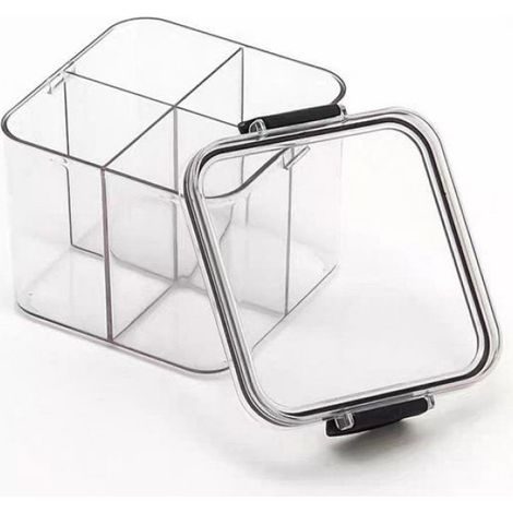 Pot de stockage hermétique, conteneurs de stockage de cuisine avec couvercle, pot domestique Transparent et scellé de grande cap (1/4)