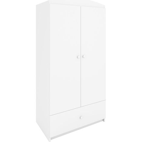Armadio 2 ante 1 cassetto bianco 187cm (1/5)