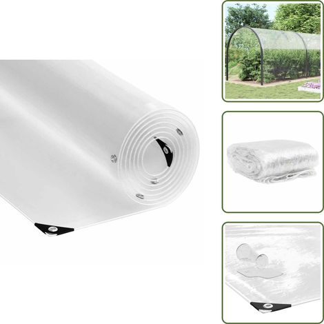 vidaXL Transparente Plane mit Ösen 6x12 m PVC (1/5)