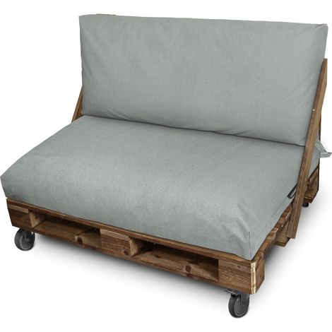 Coussin pour palette Toldotex Gris Set : Assise 120x80x20 (uni) + Dossier 120x45x25 (uni) Gris