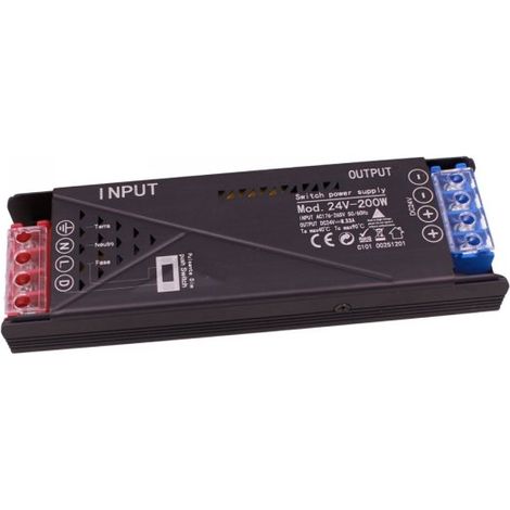 Alimentatore Trasformatore 24V Push Dimmer, Dimmerabile Con Pulsante NO (10-100%), Memoria Dopo Blackout, Spegnimento Soft, 2 Uscite, Input 220V IP20, Disponibili 100W 200W 300W 400W (200W)