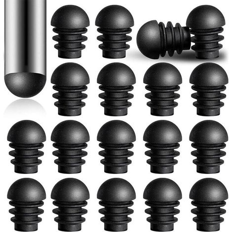 YMYNY 24 Pièces Bouchons d'Extrémité Ronds avec Inserts de Tube en Plastique de Diamètre Extérieur de 16 mm Tube d'Embouts de Pied de Chaise Protecteurs de Bouchons en Plastique